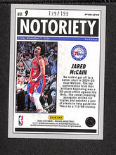 Load image into Gallery viewer, Jared McCain 2024-25 Panini Mosaic Notoriety Mosaic Blue /199 #9
