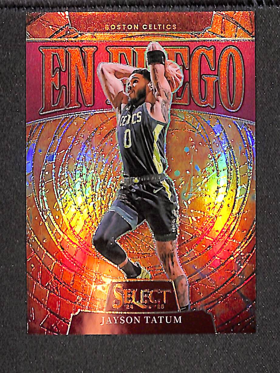 Jayson Tatum 2024-25 Panini Select En Fuego Red Prizm #6 #/99