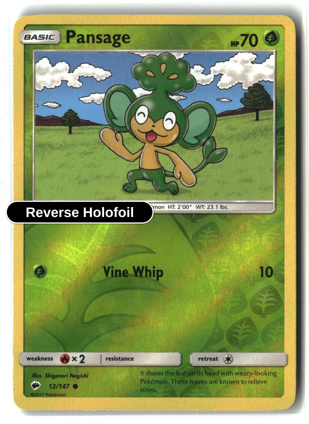 Pansage - 12/147 - [SM03 - SM - Burning Shadows] - Reverse Holofoil
