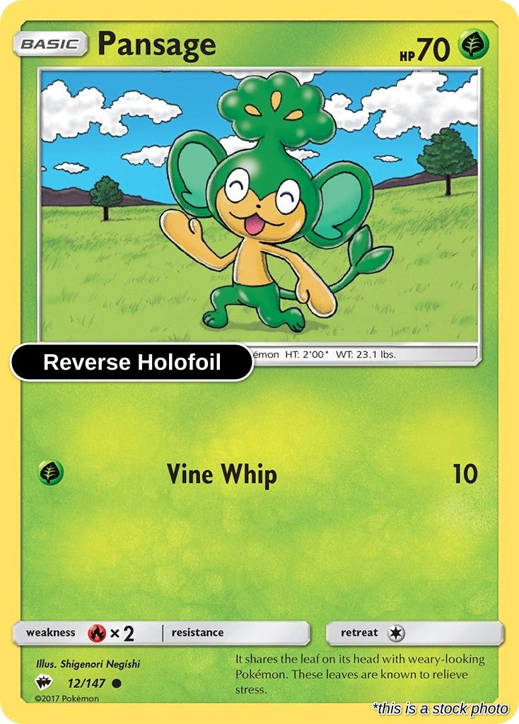 Pansage - 12/147 - [SM03 - SM - Burning Shadows] - Reverse Holofoil
