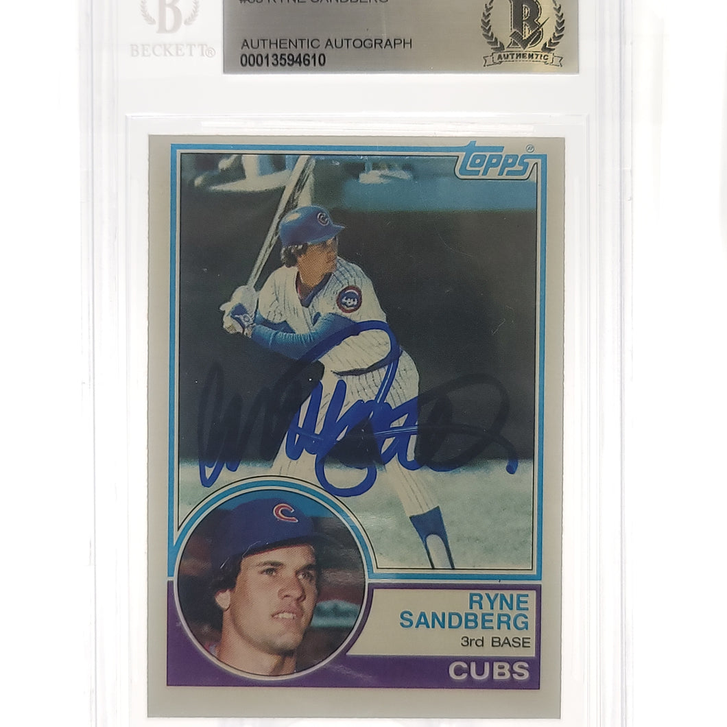 Ryne Sandberg 1983 Topps Autograph 83 Beckett Authentic