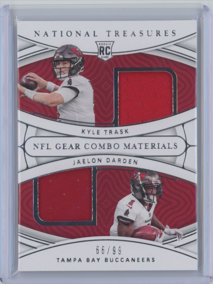 Kyle Trask Jaelon Darden 2021 National Treasures Gear Combo Materials RG-KJ #66/99  S5043