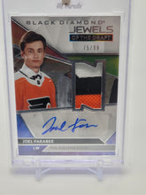 Load image into Gallery viewer, Joel Farabee 2019 Black Diamond Jewels of the Draft Patch Auto JD-JF #75/99  S4748
