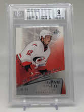 Load image into Gallery viewer, Eric Staal 2003 SP Game Used Rookie Debut 84 #90/99 BGS 9  S4954
