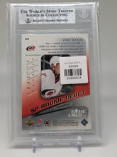 Load image into Gallery viewer, Eric Staal 2003 SP Game Used Rookie Debut 84 #90/99 BGS 9  S4954

