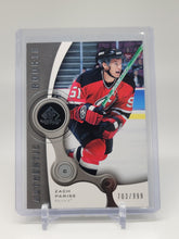 Load image into Gallery viewer, Zach Parise 2006 SP Game Used Authentic Rookie 142 #703/999  S4987
