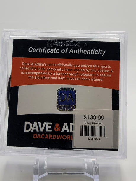 Doug Gilmour Autographed Puck Dave and Adams Authenticated 