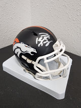 Peyton Manning Autographed Mini Helmet Broncos Matte Black