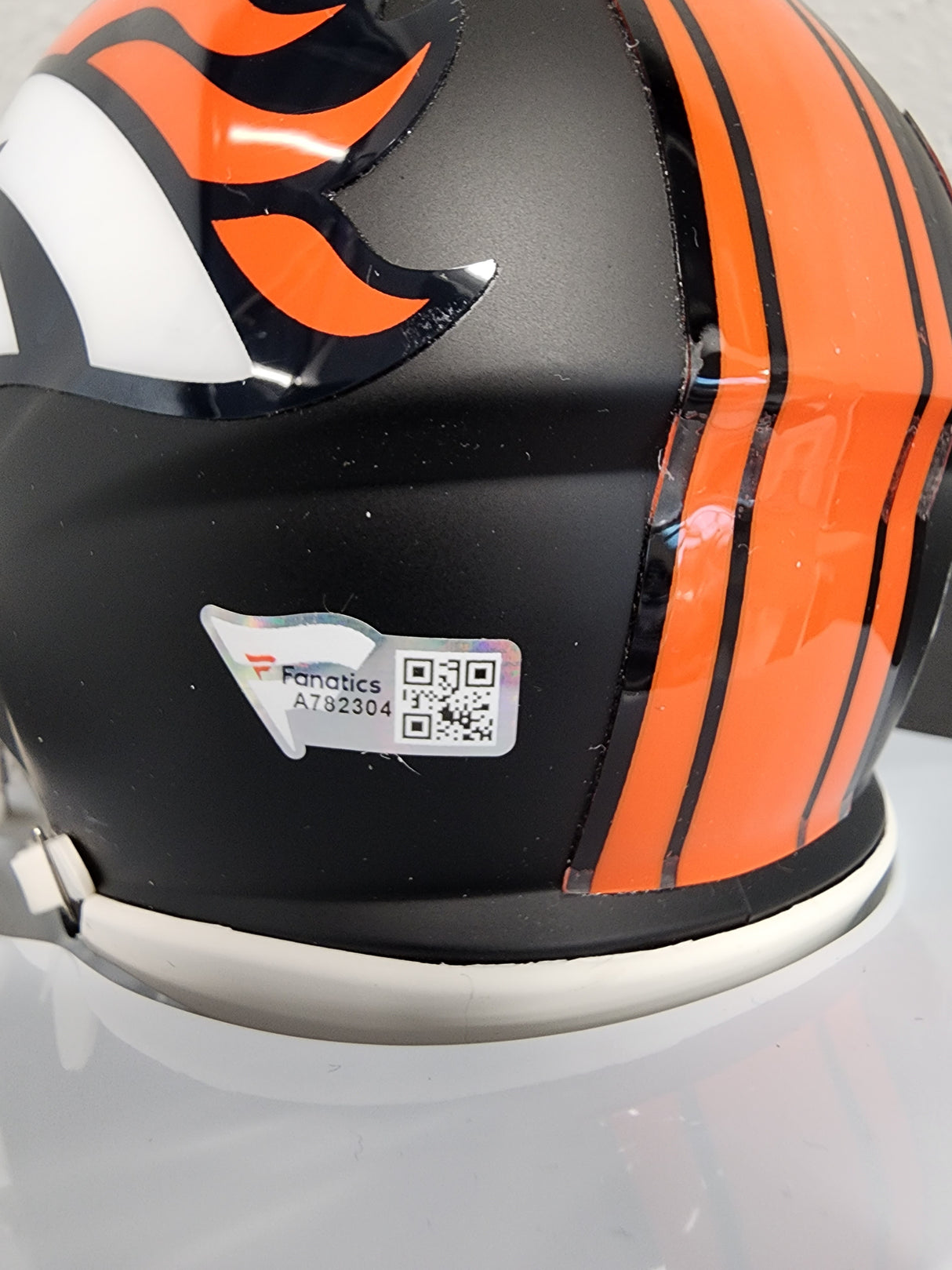 Peyton Manning Autographed Mini Helmet Broncos Matte Black