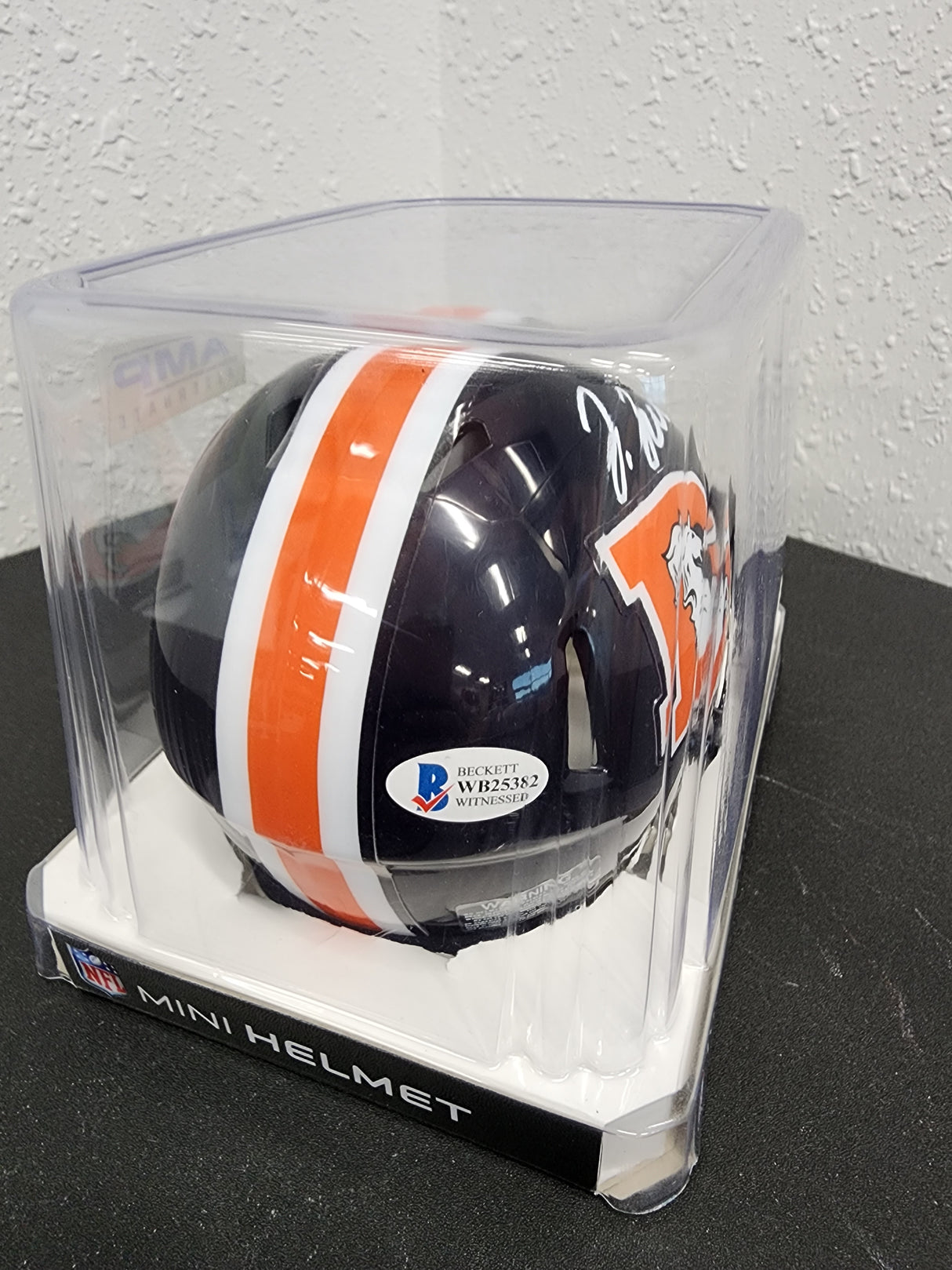 Jerry Juedy Autographed Mini Helmet Broncos Color Rush
