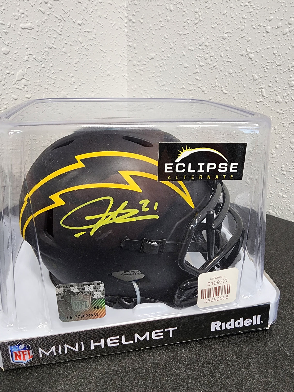 LaDanian Tomlinson Autographed Mini Helmet Chargers Eclipse