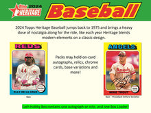 Load image into Gallery viewer, 2024 Topps Heritage Baseball Hobby
