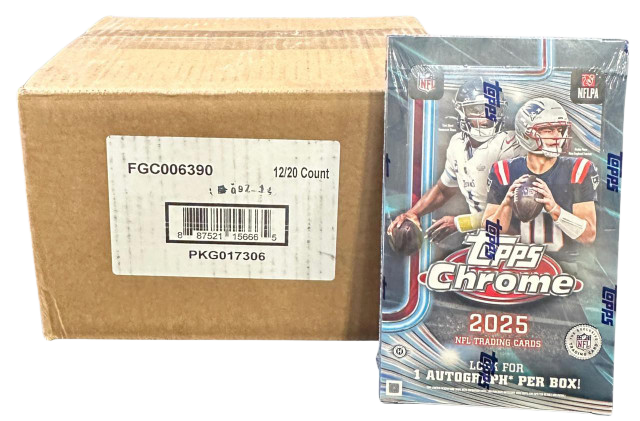 2025 Topps Chrome Football Hobby 12-Box Case