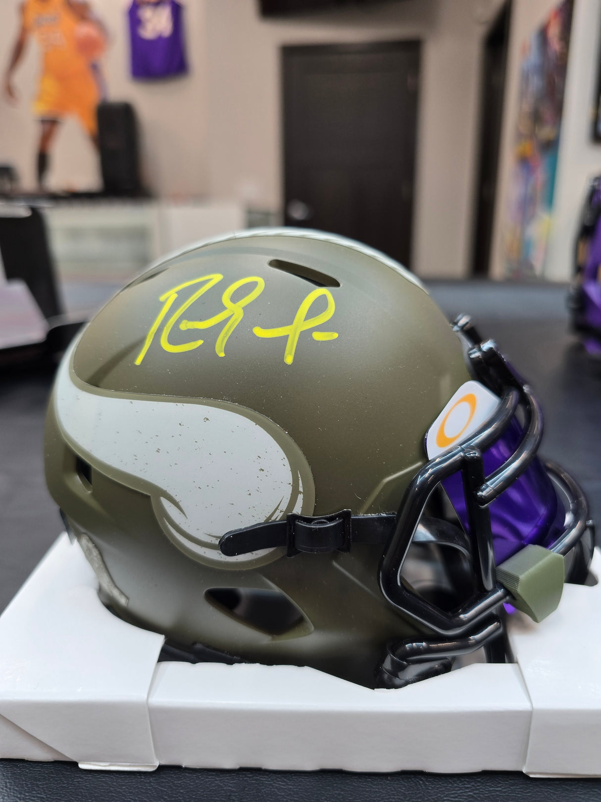 Randy Moss Autographed Minnesota Vikings Mini Helmet Salute to Service