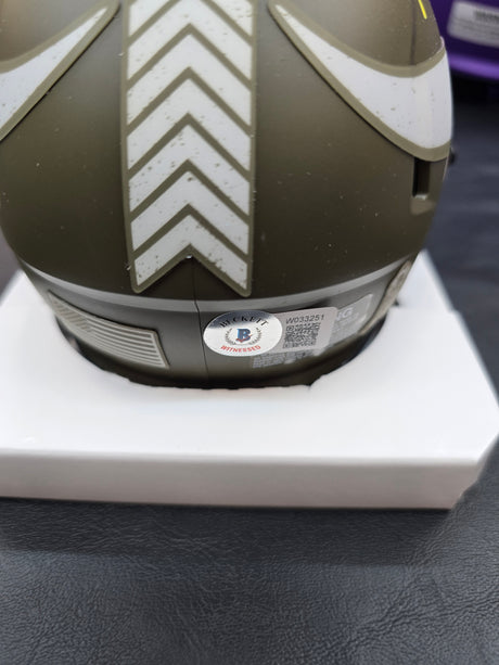 Randy Moss Autographed Minnesota Vikings Mini Helmet Salute to Service