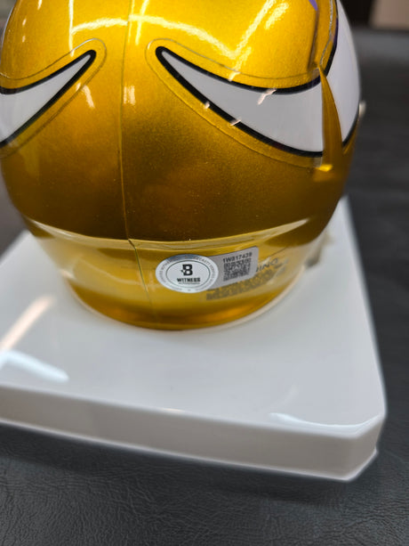 JJ McCarthy Autographed Minnesota Vikings Mini Helmet