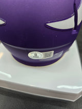 JJ McCarthy Autographed Minnesota Vikings Mini Helmet (Purple)