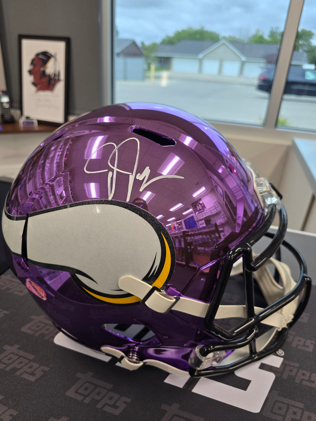 Justin Jefferson Autographed Full Size Chome Replica Helmet
