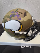 Justin Jefferson Autographed Minnesota Vikings Mini Helmet Camo