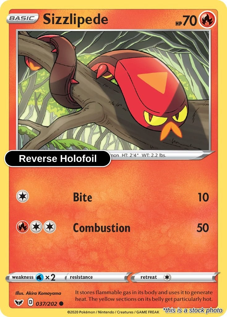 Sizzlipede (037) - 037/202 - [SWSH01 - SWSH01: Sword & Shield Base Set] - Reverse Holofoil