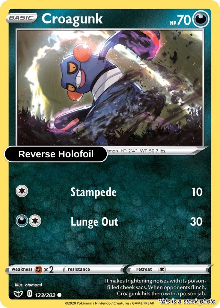 Croagunk - 123/202 - [SWSH01 - SWSH01: Sword & Shield Base Set] - Reverse Holofoil
