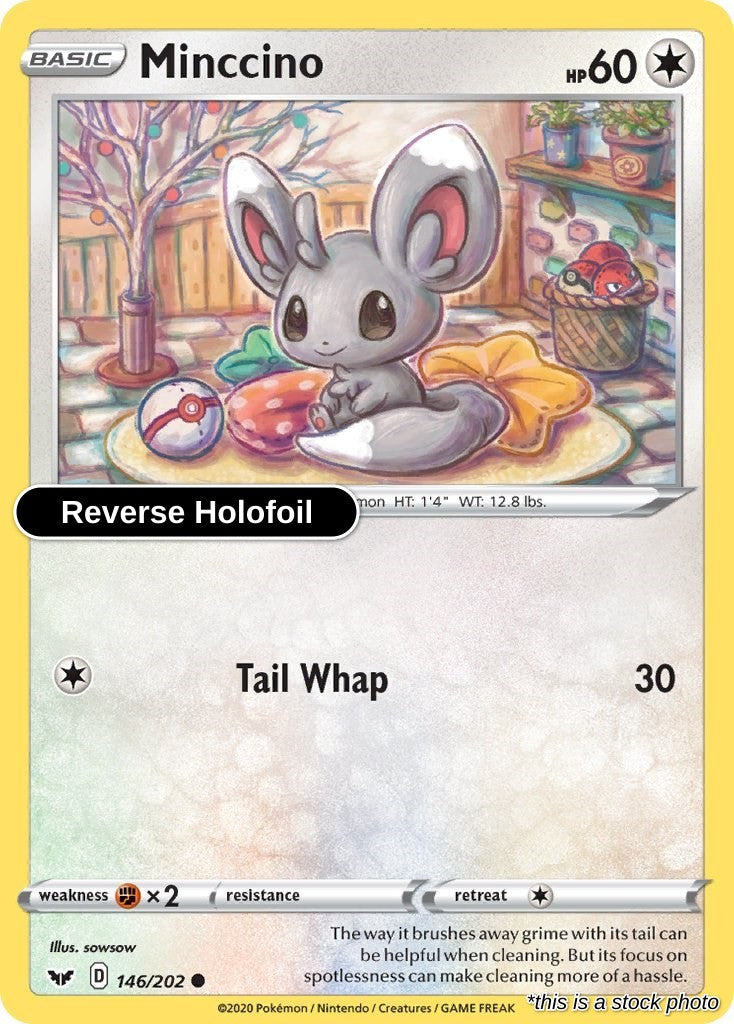 Minccino (146) - 146/202 - [SWSH01 - SWSH01: Sword & Shield Base Set] - Reverse Holofoil