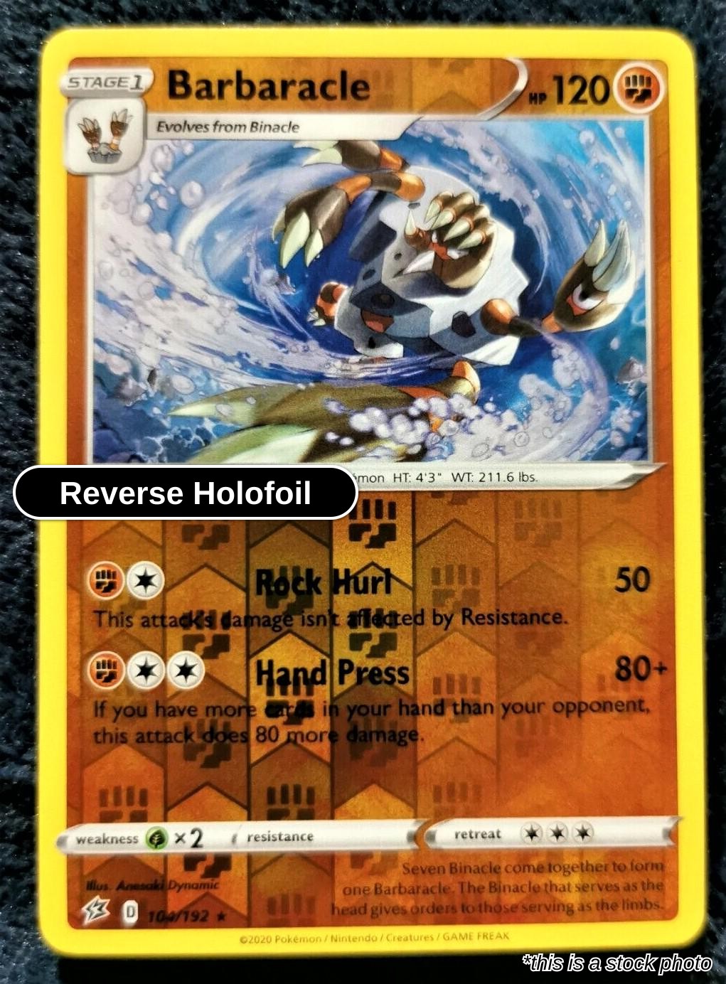 Barbaracle - 104/192 - [SWSH02 - SWSH02: Rebel Clash] - Reverse Holofoil