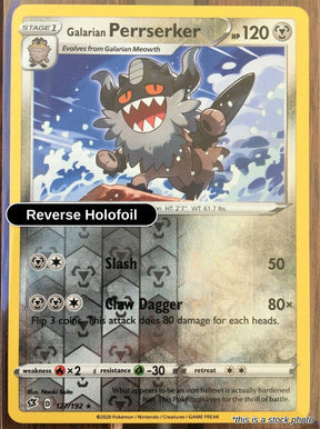 Galarian Perrserker - 127/192 - [SWSH02 - SWSH02: Rebel Clash] - Reverse Holofoil