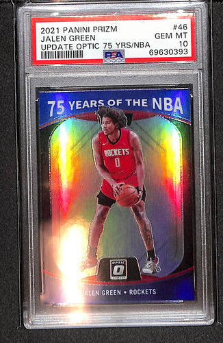 Jalen Green 2021-22 Panini Prizm 75 Years of the NBA (Donruss Optic) #46 PSA 10