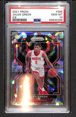 Jalen Green 2021-22 Panini Prizm Ice #306 PSA 10