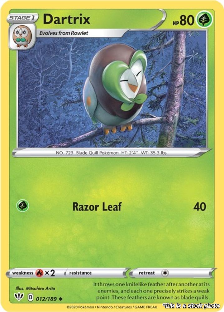 Dartrix - 012/189 - [SWSH03 - SWSH03: Darkness Ablaze]