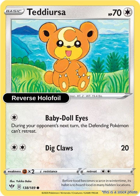 Teddiursa - 138/189 - [SWSH03 - SWSH03: Darkness Ablaze] - Reverse Holofoil