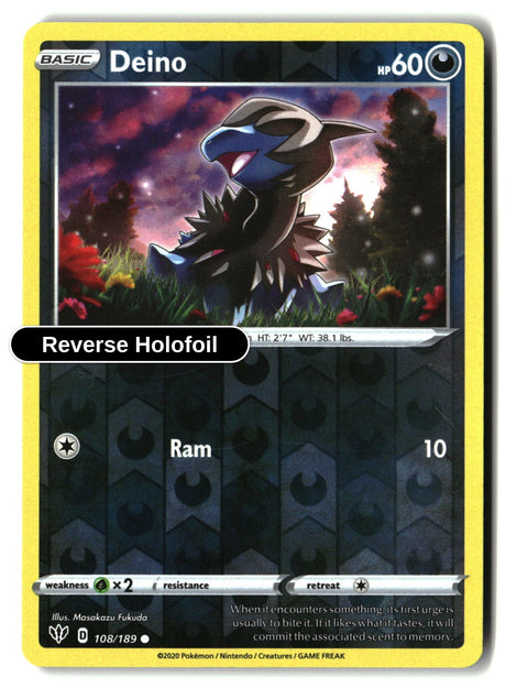 Deino - 108/189 - [SWSH03 - SWSH03: Darkness Ablaze] - Reverse Holofoil