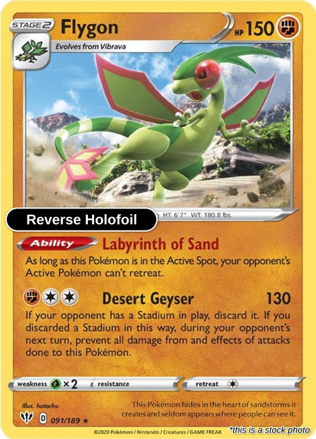 Flygon - 091/189 - [SWSH03 - SWSH03: Darkness Ablaze] - Reverse Holofoil