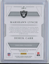 Load image into Gallery viewer, Derek Carr Marshawn Lynch 2018 National Treasures NFL Gear Combo CM-17 #69/99  S5067
