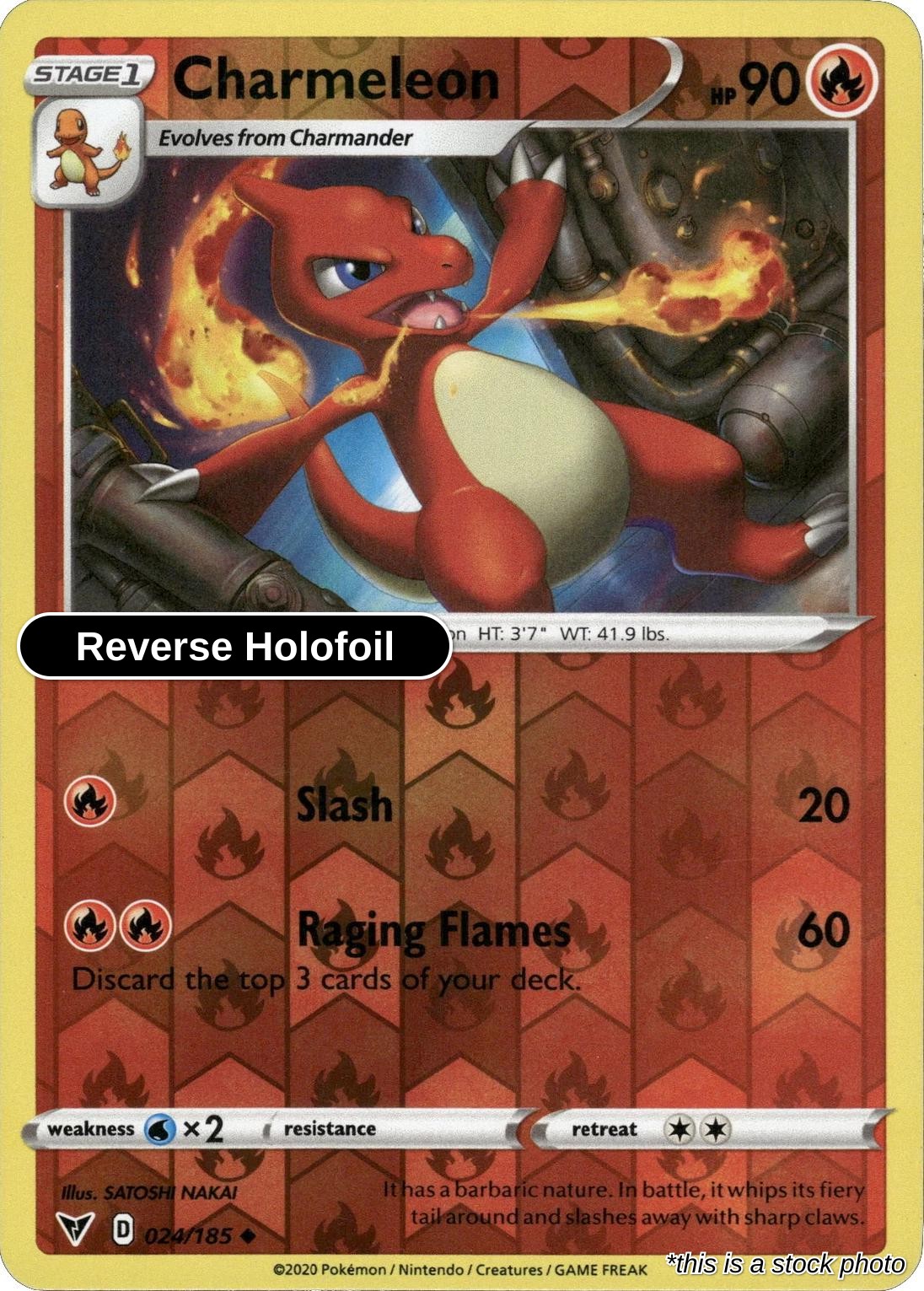 Charmeleon - 024/185 - [SWSH04 - SWSH04: Vivid Voltage] - Reverse Holofoil