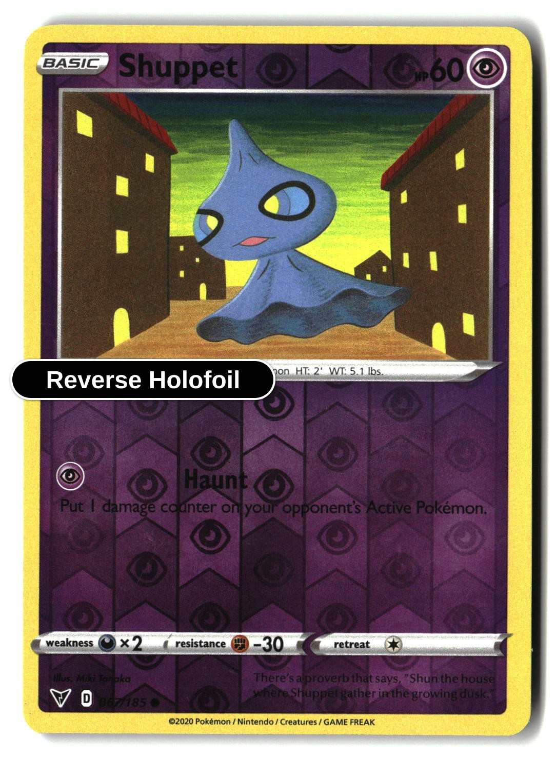 Shuppet - 067/185 - [SWSH04 - SWSH04: Vivid Voltage] - Reverse Holofoil