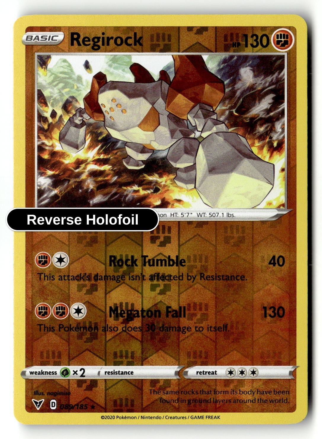 Regirock - 089/185 - [SWSH04 - SWSH04: Vivid Voltage] - Reverse Holofoil