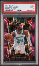 Load image into Gallery viewer, Brandon Miller 2023 Panini Select Purple Flash #332 /175 PSA 9
