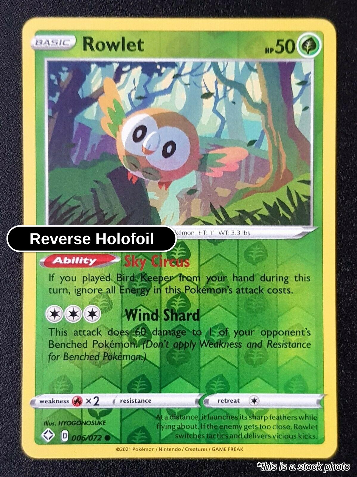 Rowlet - 006/072 - [SHF - Shining Fates] - Reverse Holofoil