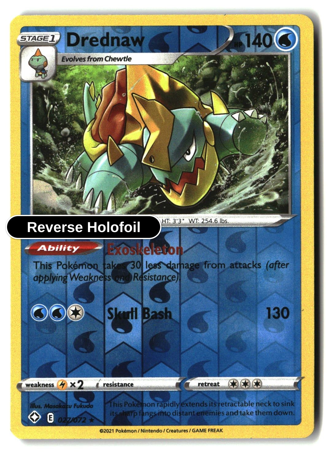 Drednaw -Reverse Holofoil - 027/072 - [SHF - Shining Fates]