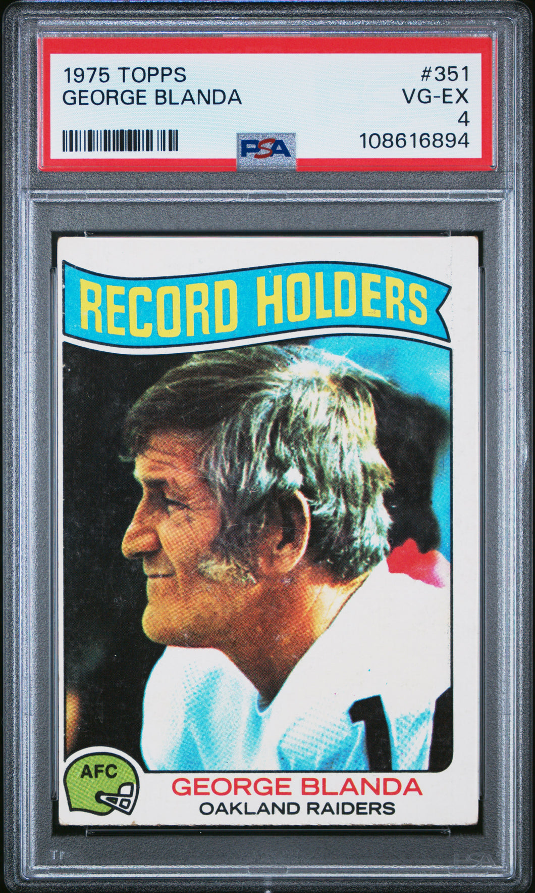 George Blanda 1975 Topps #351 PSA 4
