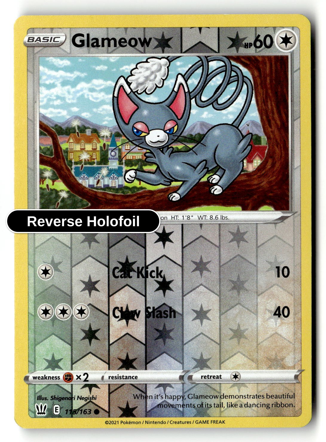 Glameow - 115/163 - [SWSH05 - SWSH05: Battle Styles] - Reverse Holofoil