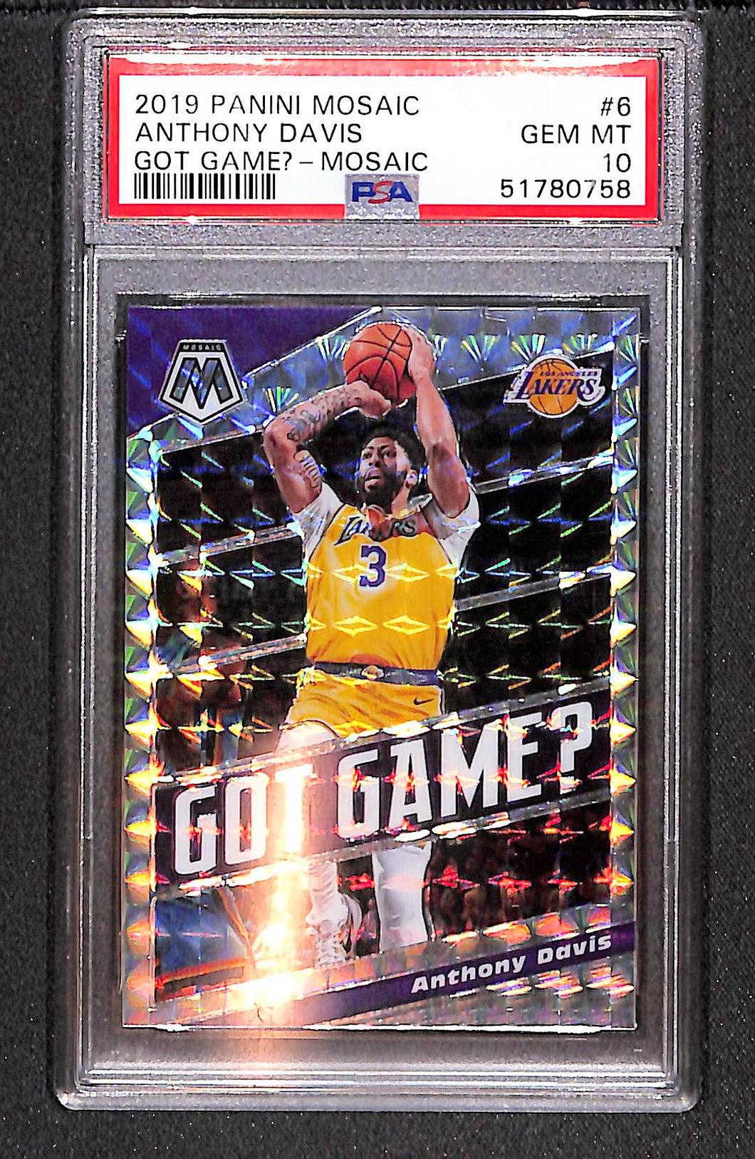 Anthony Davis 2019-20 Panini Mosaic Got Game? Silver Mosaic #6 PSA 10