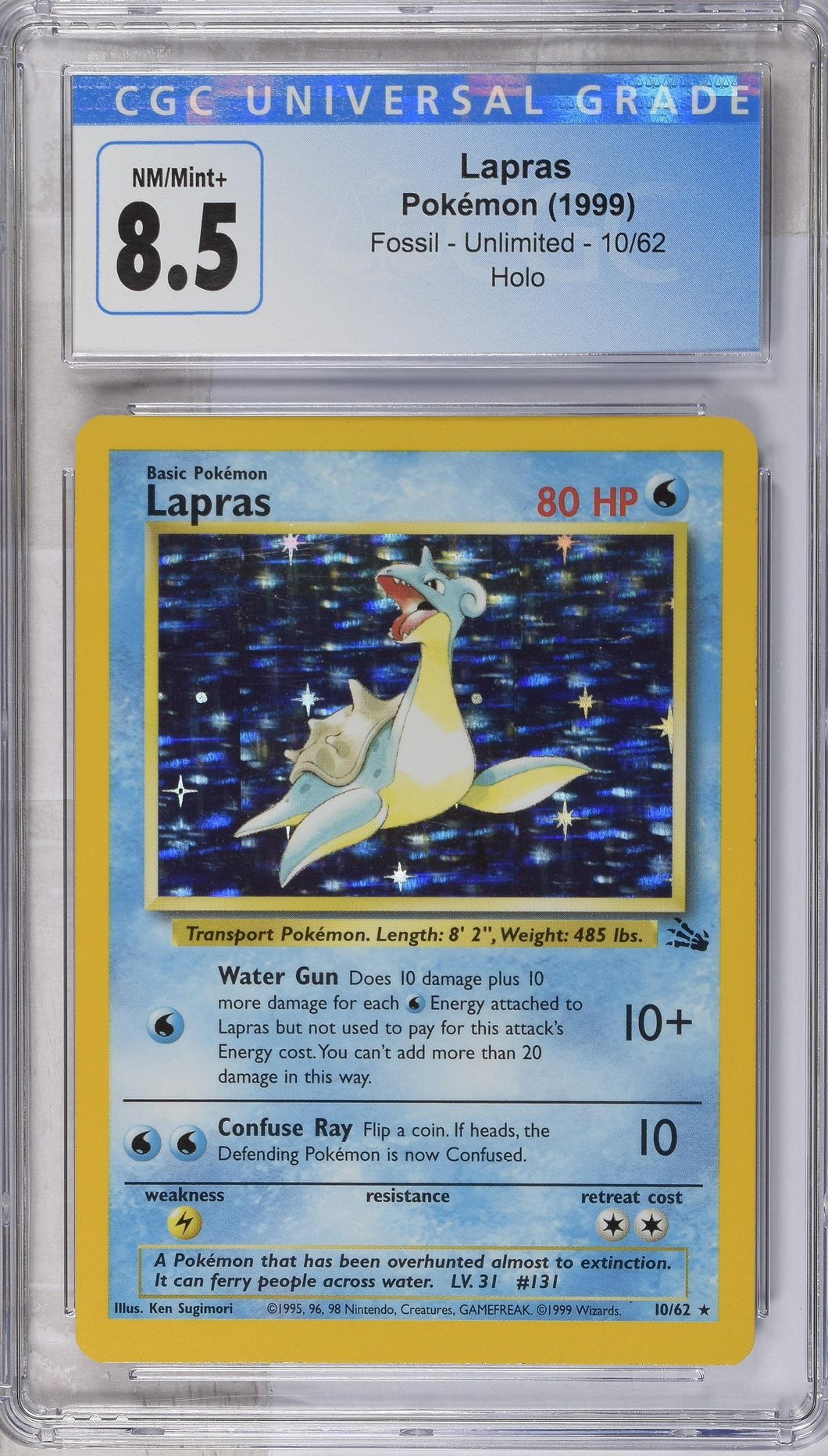 Lapras 1999 Fossil #10/62 CGC 8.5