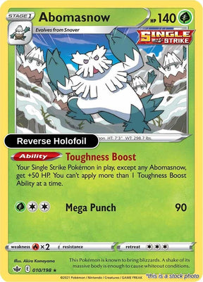 Abomasnow - 010/198 - [SWSH06 - SWSH06: Chilling Reign] - Reverse Holofoil