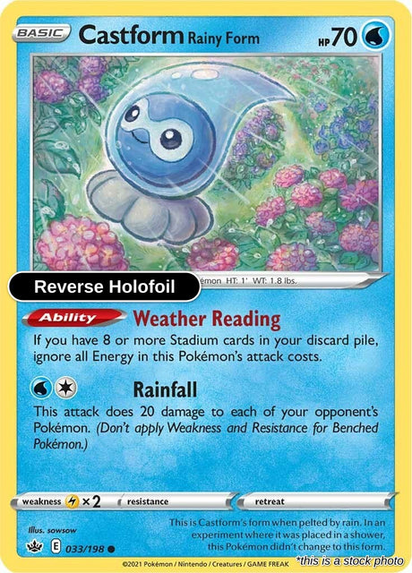 Castform Rainy Form - 033/198 - [SWSH06 - SWSH06: Chilling Reign] - Reverse Holofoil