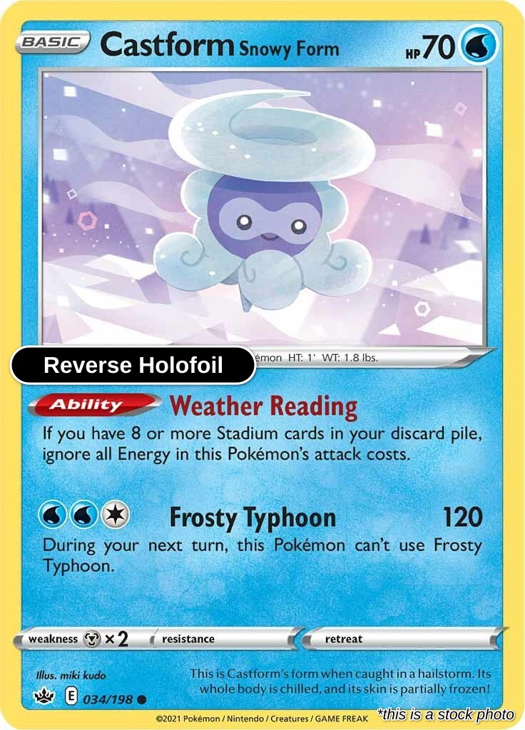 Castform Snowy Form - 034/198 - [SWSH06 - SWSH06: Chilling Reign] - Reverse Holofoil