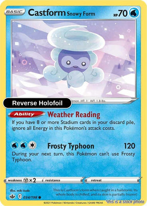 Castform Snowy Form - 034/198 - [SWSH06 - SWSH06: Chilling Reign] - Reverse Holofoil