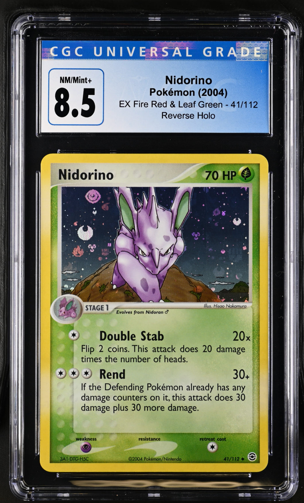 Nidorino 2004 EX Fire Red & Leaf Green #41/112 8.5